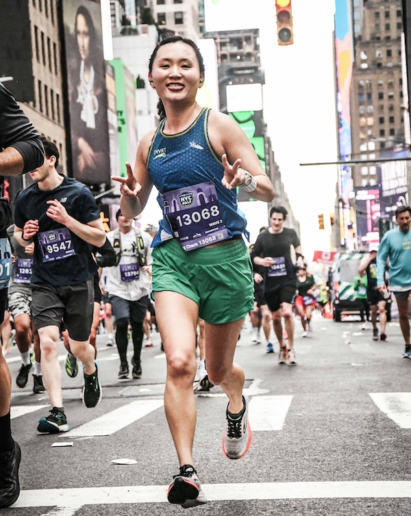 Olivia Witherite running the NYC Half marathon