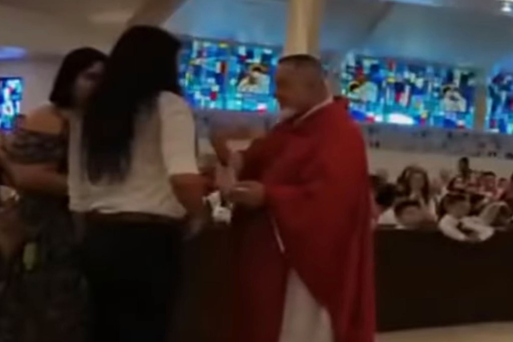 The altercation took place during communion last Sunday.