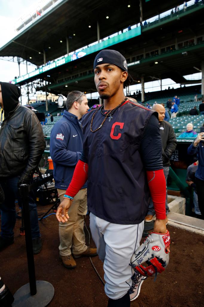 Francisco Lindor during the World Series against the Cubs in 2016.