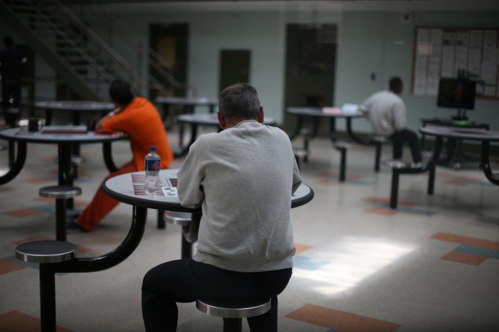 A communal area in Adelanto detention Center