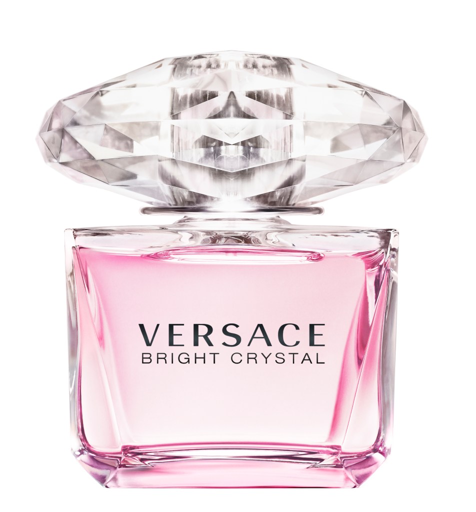 A pink bottle of Versace's 'Bright Crystal' eau de toilette, 90ml, priced at $110