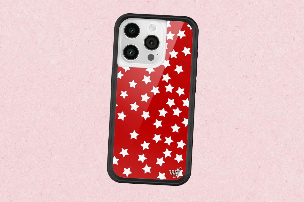 A phone case decorated with stars