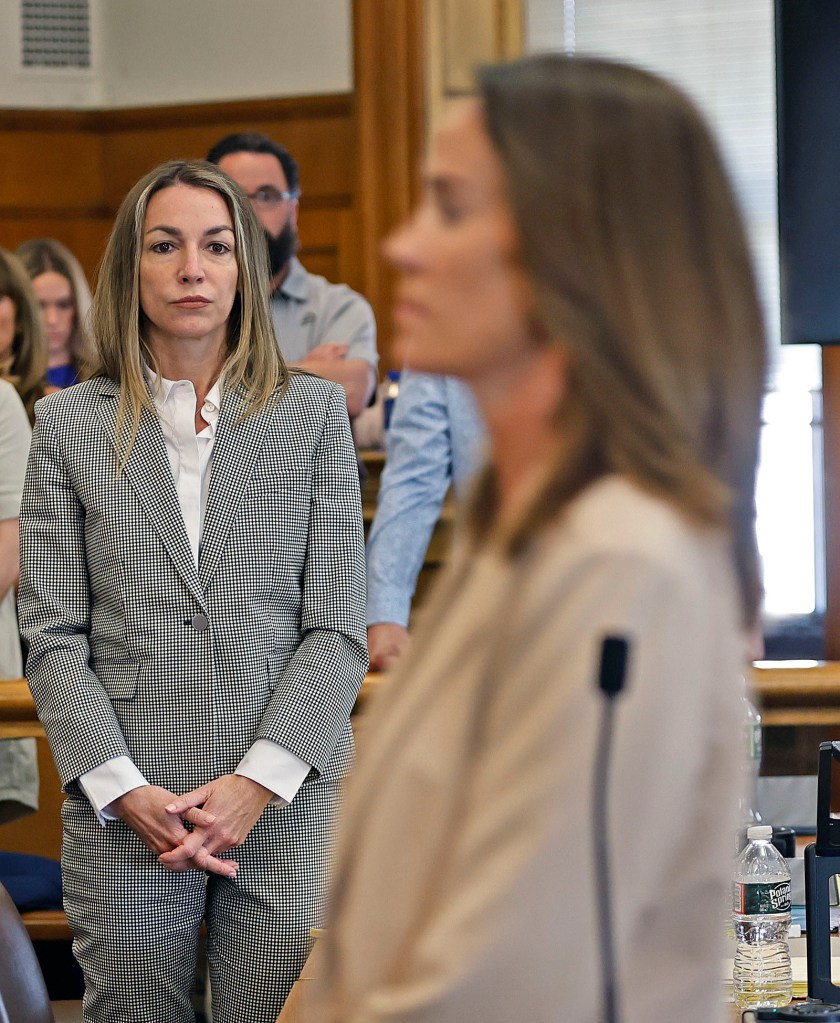Karen Read in court during Jennifer McCabe testimony