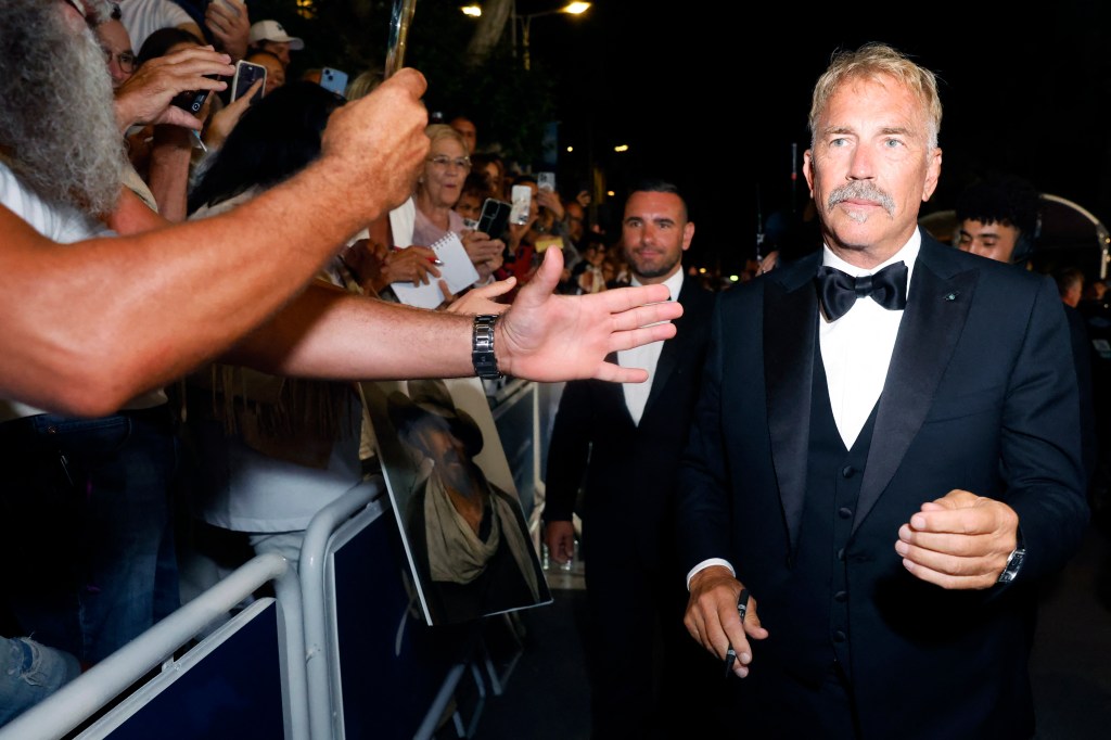 Kevin Costner leaves the screening of his new movie "Horizon: An America Saga"