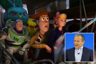 Disney CEO Bob Iger and scene from Toy Story 