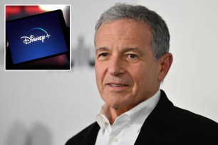 Disney CEO Bob Iger and Disney+ logo 