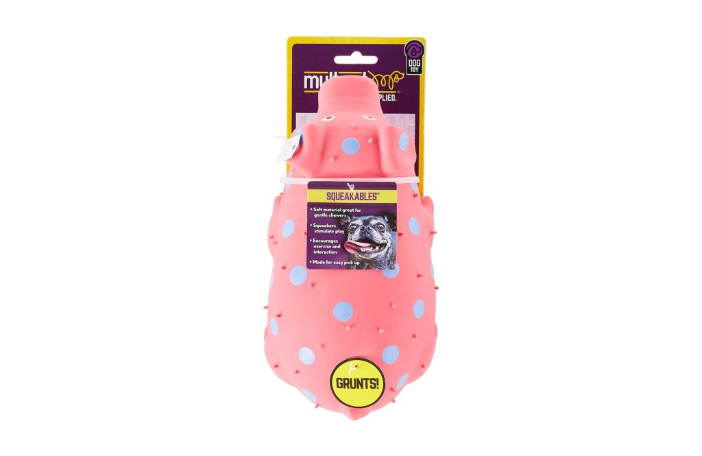 Multipet Latex Polka Dot Globlet Squeaky Pig Dog Toy