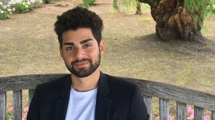 A portrait of Dr. Benjamin Harouni, a 28-year-old bearded Jewish dentist who was shot and killed in his office near San Diego in February.