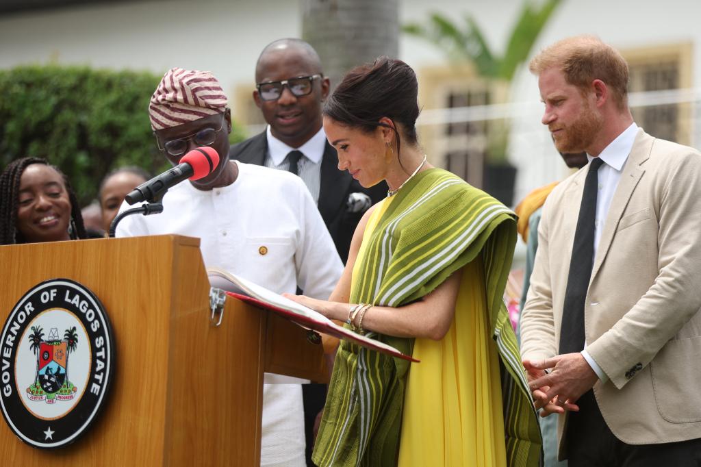 Meghan Markle and Prince Harry visit the State Governor House in Lagos