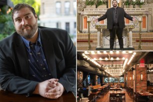 Joseph Sacchi, a classically trained tenor who stands 6-foot-2 and weighs 360-pounds, says the Jan. 8 reception would have netted him a $770 tip.