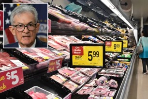 Fed Chair Jerome Powell and grocery store