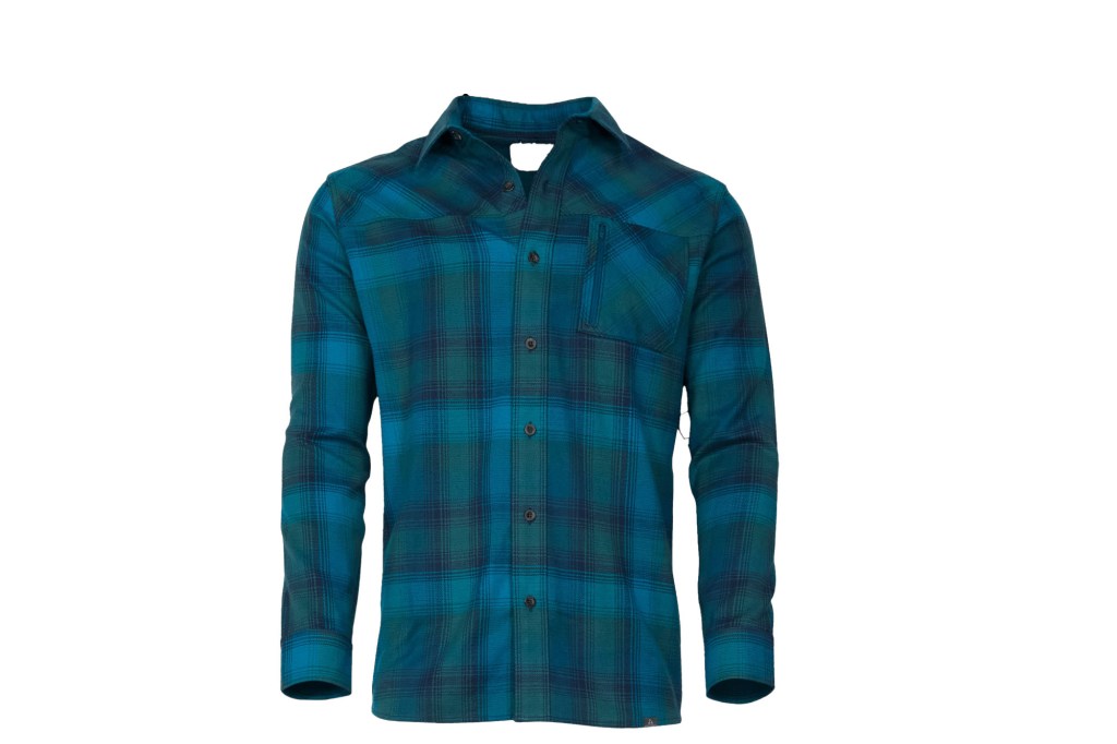 A blue and green plaid shirt