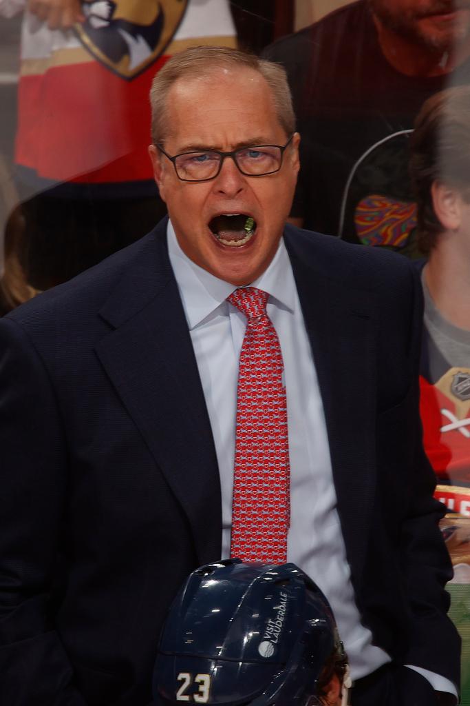 Panthers coach Paul Maurice reacts during Game 3 against the Rangers on Sunday.