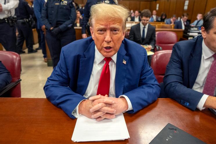 Former President Donald Trump in court for his "hush money" trial in Manhattan on May 6, 2024.