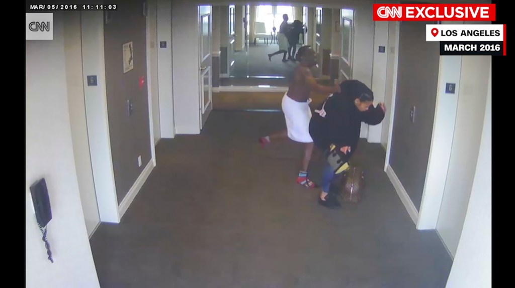 Security camera footage of Sean 'Diddy' Combs assaulting Cassandra 'Cassie' Ventura in a hotel hallway