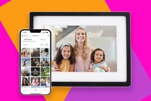 Digital photo frame on multi-color background