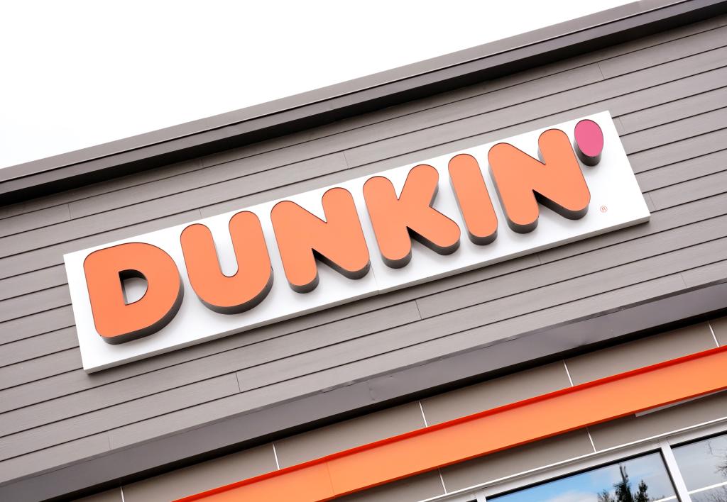 A general view of a Dunkin' sign in Midland Park, NJ on October 31, 2023. (Photo/Christopher Sadowski)