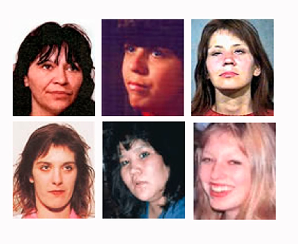 Photos of six of the women Pickton may have killed.