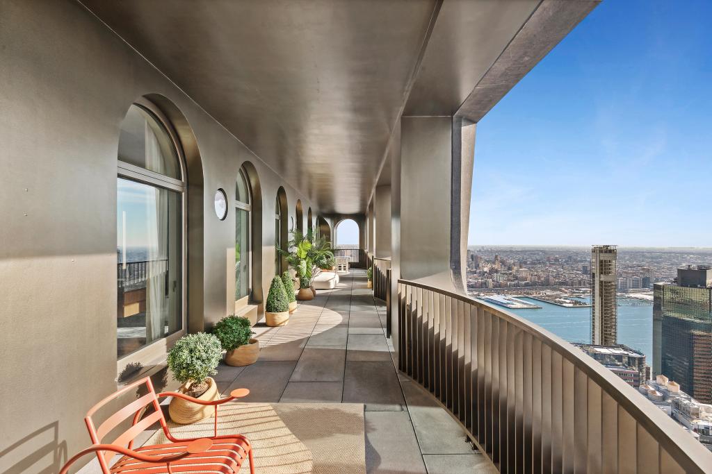 The posh penthouse comes with outdoor space over three terraces.