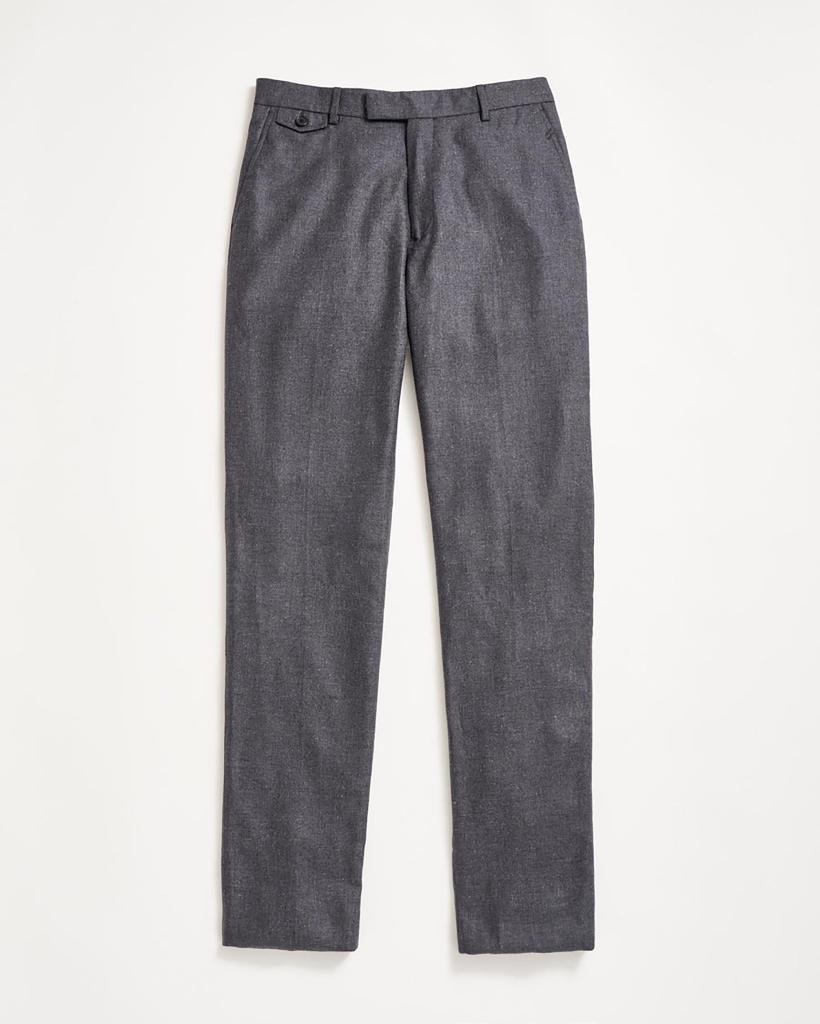 Charcoal flat front trouser by Billy Reid displayed on a white background