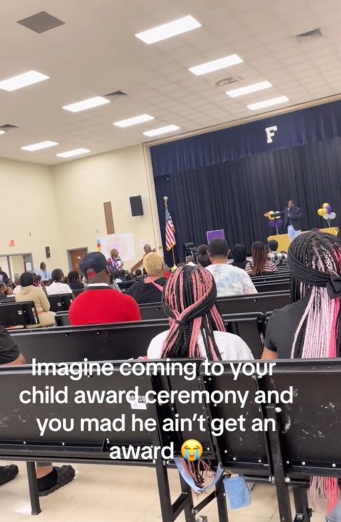 A screenshot of Atlanta mom's outburst at her son's elementary school.