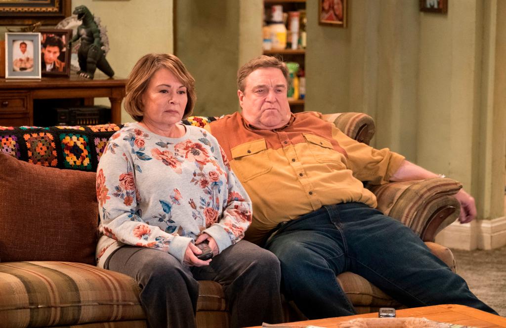 Roseanne Barr and John Goodman in "Roseanne." 