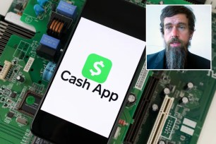 Cash App logo and Jack Dorsey