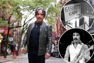 John Oates then and now, and the former Gaslight Cafe