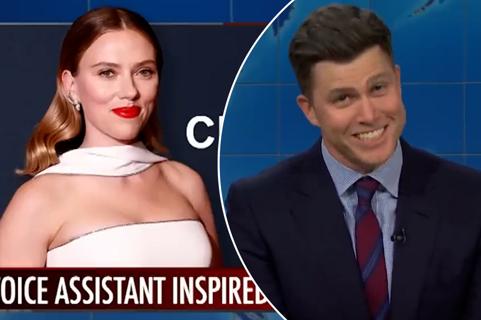 SNL’s Colin Jost reads joke about wife Scarlett Johansson on Weekend Update