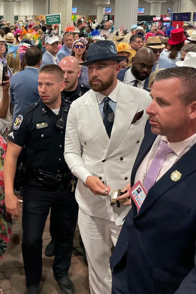 Travis Kelce was in attendance at the Kentucky Derby on Saturday.