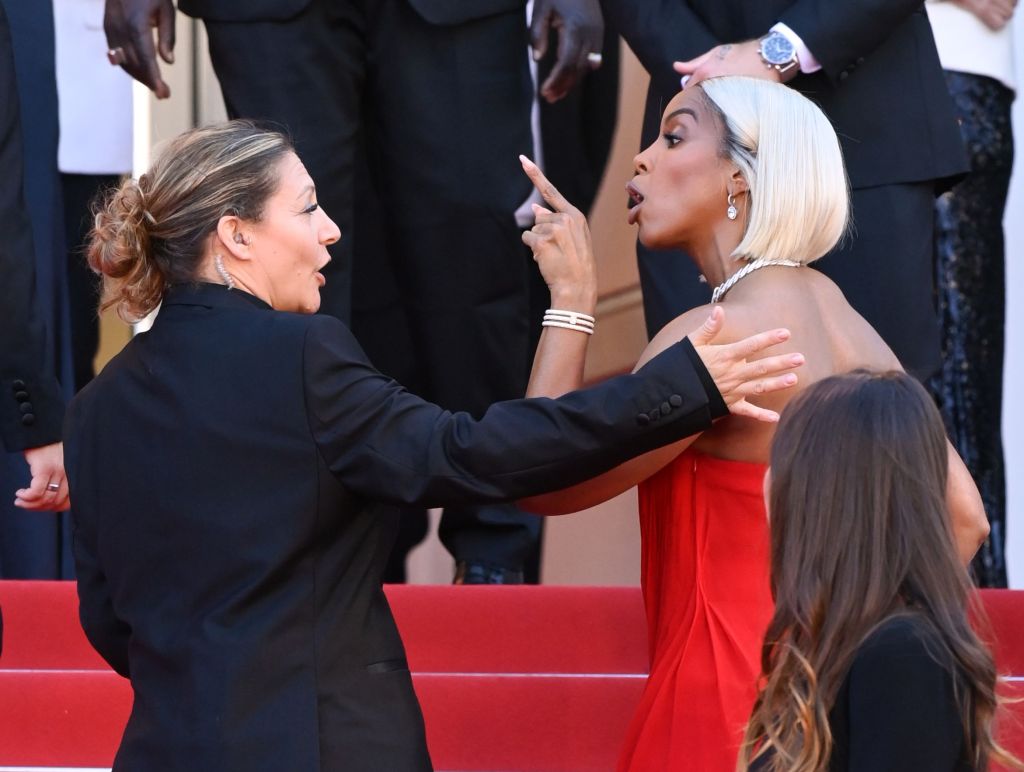 Kelly Rowland arguing with security at the Cannes Film Festival on May 21, 2024