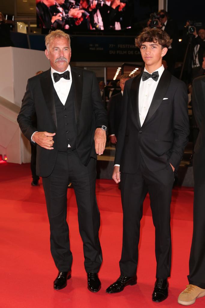 Kevin Costner with his son Hayes at the "Horizon" premiere