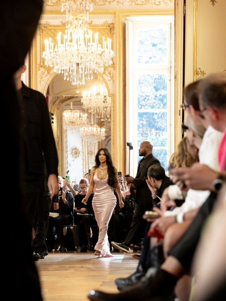 Kim Kardashian was late to the Victoria Beckham show at Paris Fashion Week on September 29, 2023