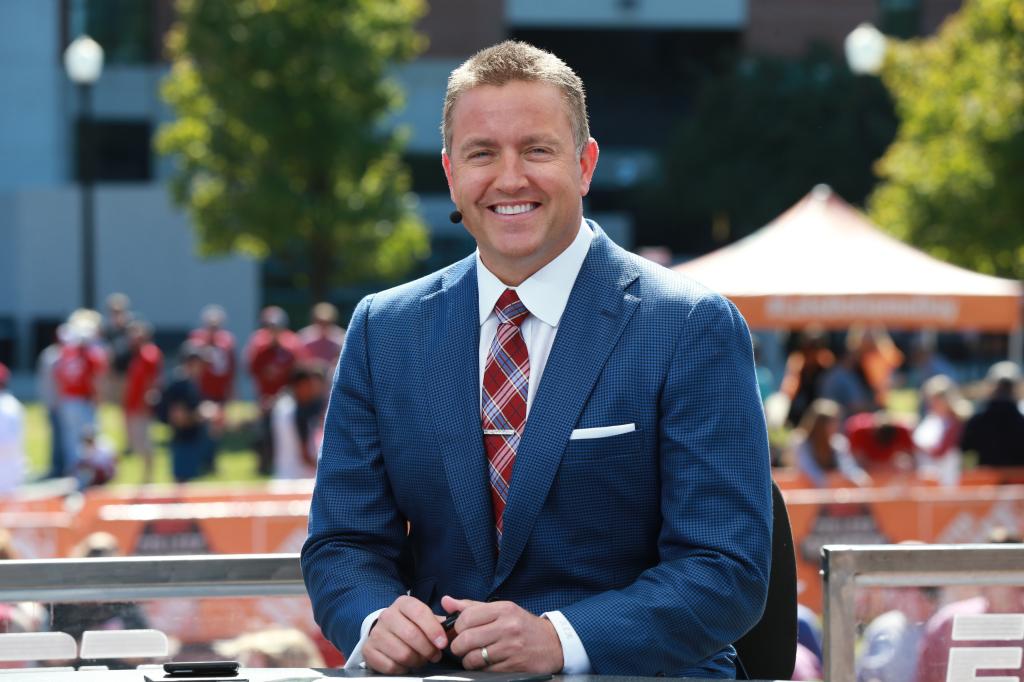 Kirk Herbstreit on the set of 'College GameDay' in Tuscaloosa, AL on October 21, 2016.