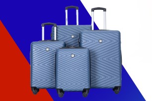 A group of luggage on wheels