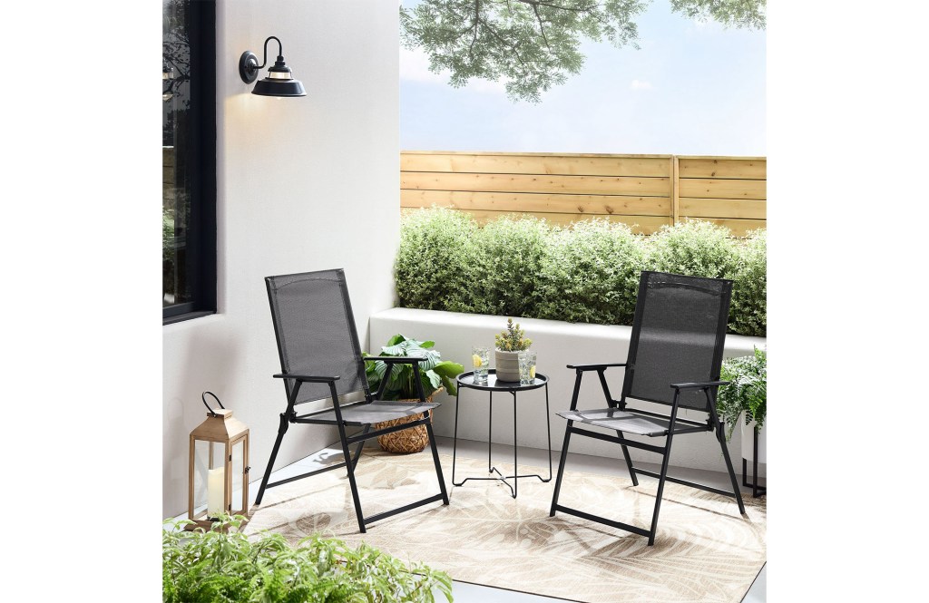 Mainstays Greyson 3-Piece Steel and Sling Folding Outdoor Patio Bistro Set