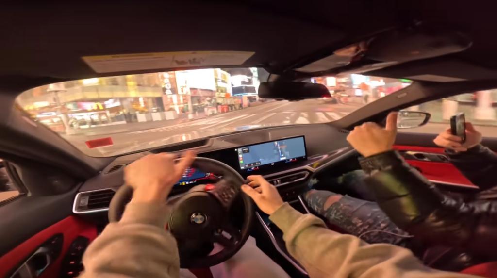 One video uploaded to the account shows the driver performing dangerous high speed drifts in the middle of Times Square.