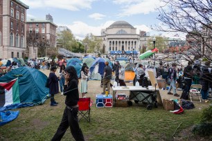 Pro-Palestinian student protesters set up a tent encampment at Columbia University.