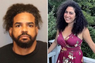 Mugshot of Candido Rodriguez and picture of Melanie Woods