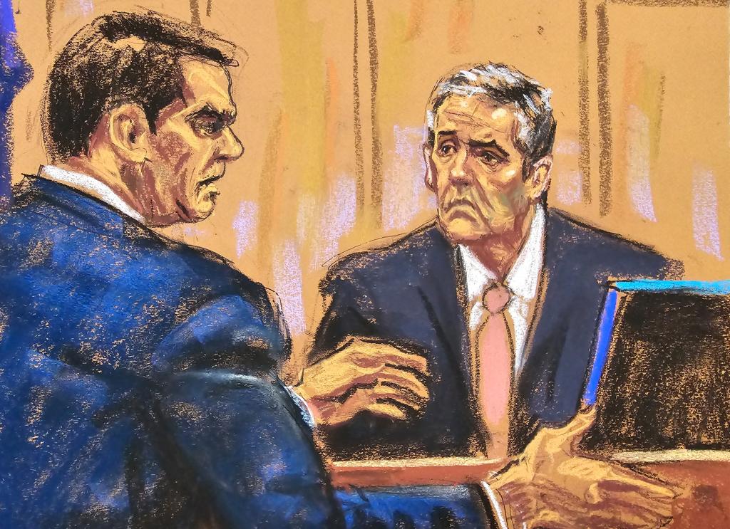Michael Cohen is cross examined by defense lawyer Todd Blanche
