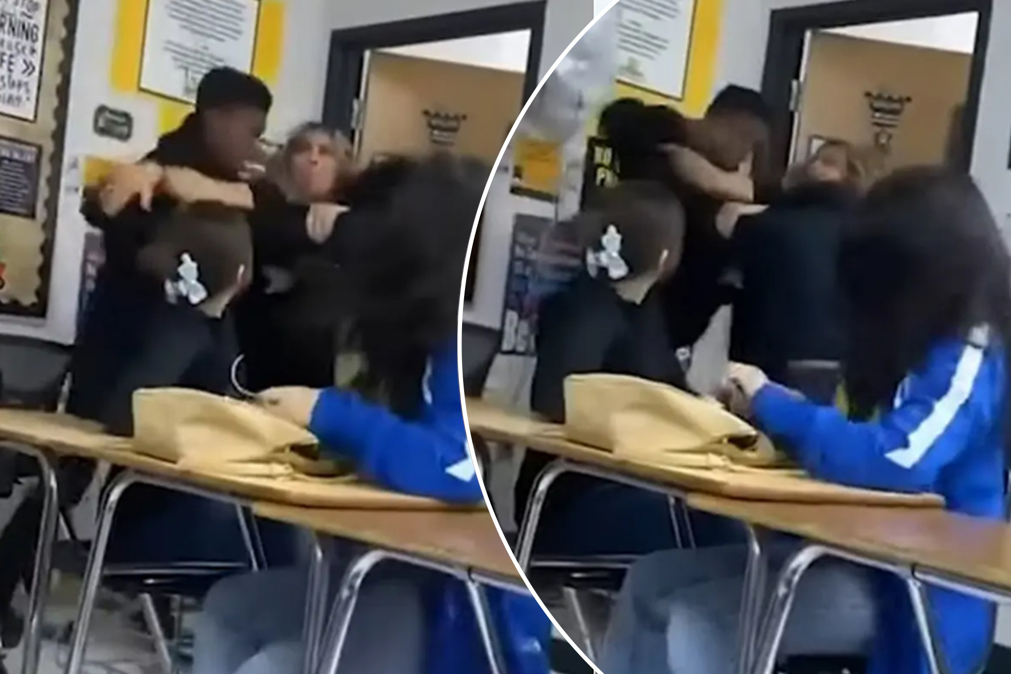 Texas middle school teacher thrown against wall by student during brawl