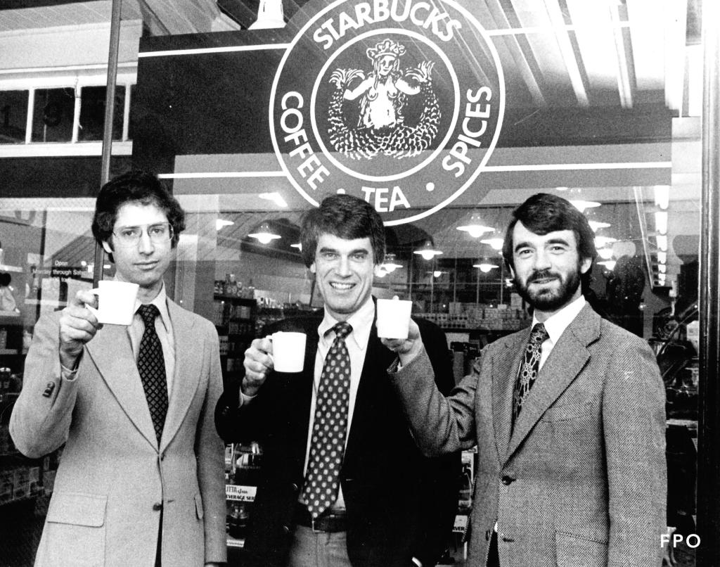 Starbucks founders Gerald Baldwin, Gordon Bowker, and Zev Siegl. 