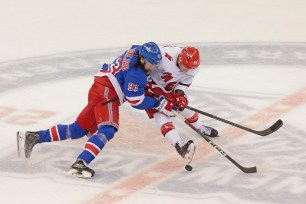 The Rangers are home underdogs to the Hurricanes in Game 2 after winning Game 1.