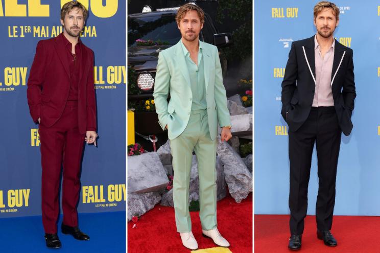 Ryan Gosling at various premieres on red carpet