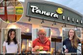 wrongful death lawsuit victims and a shot of panera facade