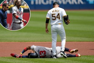 Ronald Acuña Jr. exited the Braves' game Sunday after sustaining a non-contact injury.