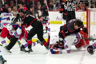 rangers hurricanes vesey fights game 3
