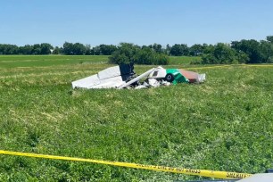 A pilot and six passengers on a skydiving flight were able to parachute to safety before their plane crashed in a Missouri field.