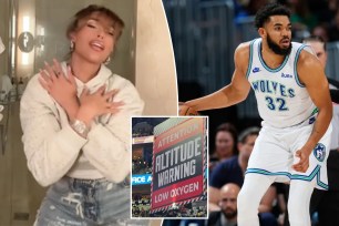 Jordyn Woods was in awe of Karl-Anthony Towns after the Timberwolves star reached his first conference finals after a comeback win against the reigning champion Denver Nuggets, 98-90, in Game 7 on Sunday.