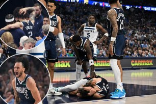 Dereck Lively II exited with a neck sprain during the first half of the Mavericks' Game 3 win and didn't return.